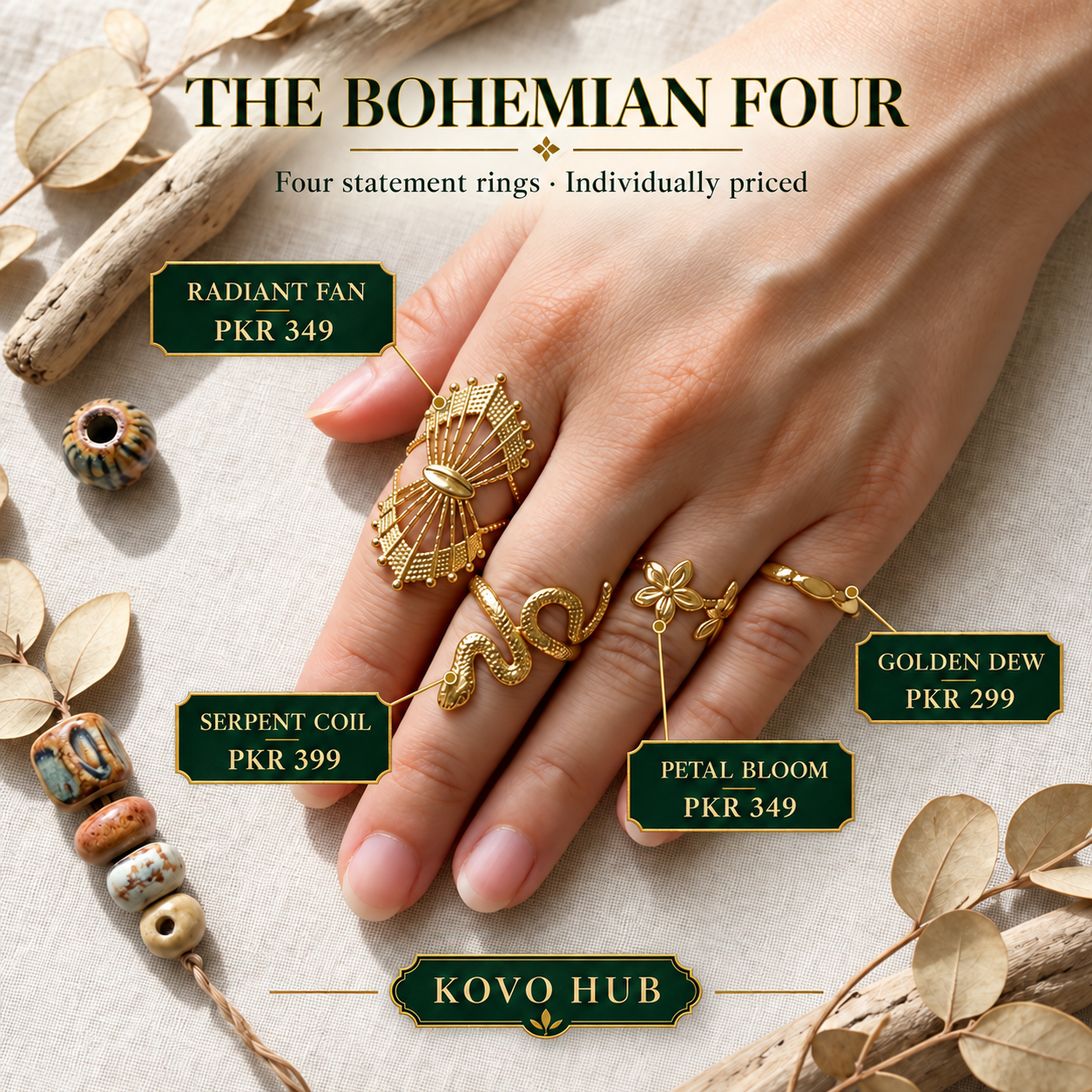 The Bohemian Four Ring Collection
